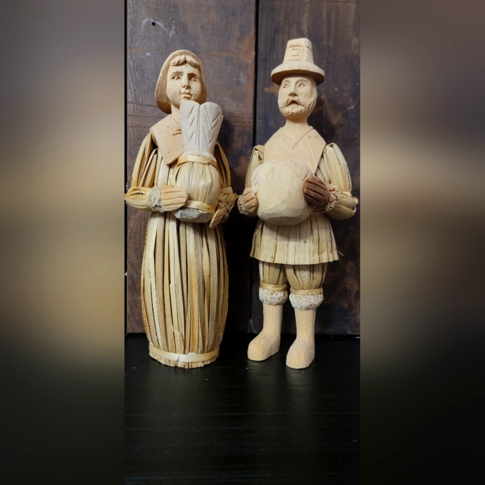 Vintage Thanksgiving harvest corn dolls